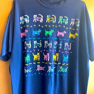 Vintage 90s T-shirt puff paint dogs cats